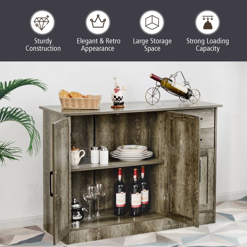 Gymax Buffet Storage Cabinet Console Table Kitchen Sideboard Drawer - See Details