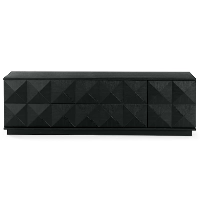 SAFAVIEH Couture Patty 4 Door Wood Media Stand - 63"W x 17"D x 19"H - Black