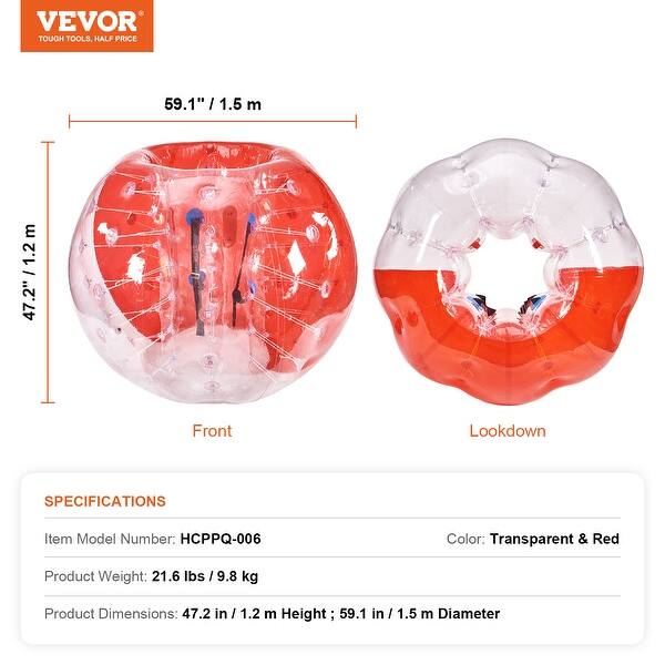 dimension image slide 3 of 7, VEVOR Inflatable Bumper Balls , for Teen & Adult, for Outdoor Team Gaming Play,for Garden, Yard, Park