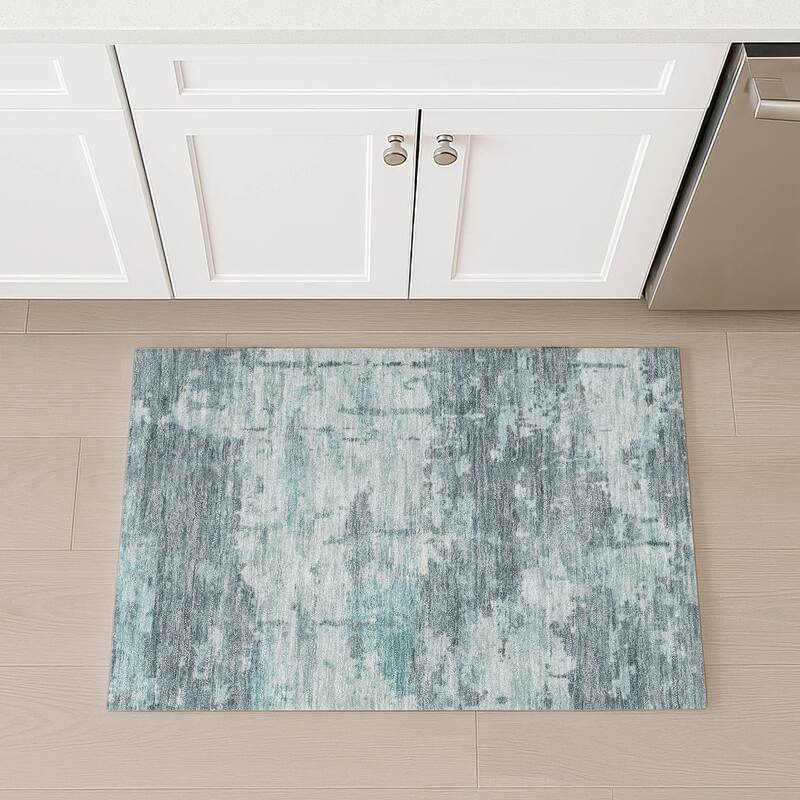 Machine Washable Indoor/ Outdoor Crouppen Modern Chantille Rug