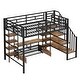 preview thumbnail 7 of 10, Full Size Metal Loft Bed with Staircase and Storage Shelves