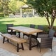 preview thumbnail 2 of 3, Jennys Outdoor 6-piece Wood Dining Set by Christopher Knight Home