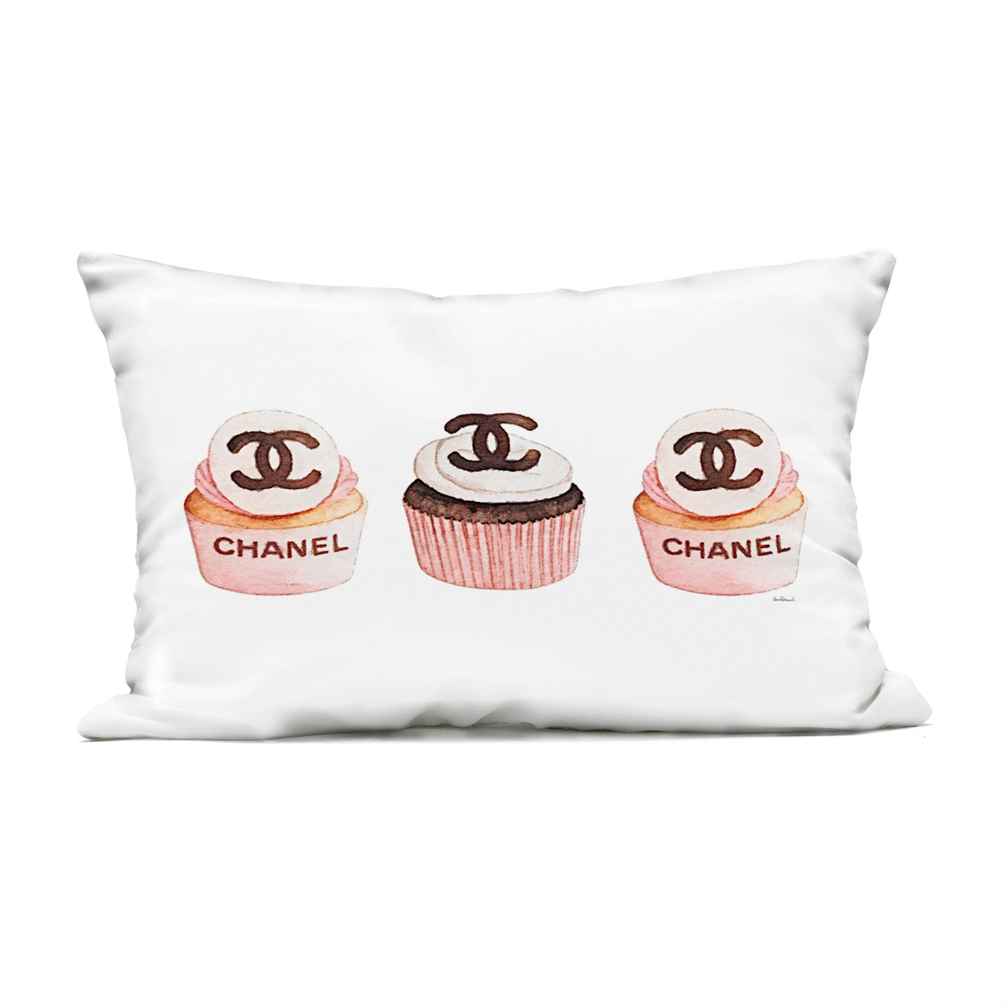 Stupell Luxury Fashion Cupcake Trio Printed Outdoor Throw Pillow Design by Amanda Greenwood