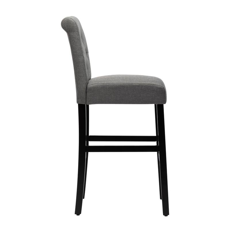 28 Inches Barstools Upholstered Bar Stools Pub Chairs with Button Tufted Back set of 2