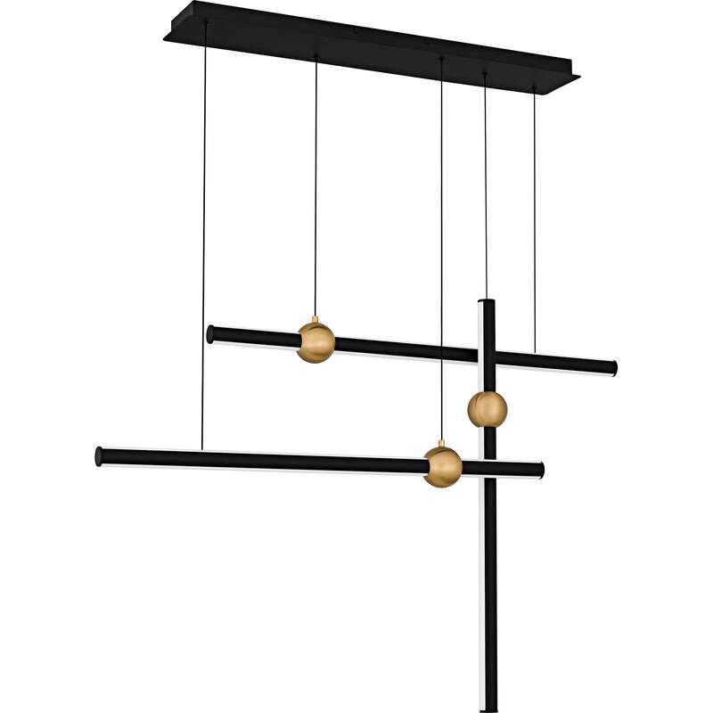 Harvick Integrated LED Matte Black Linear Chandelier