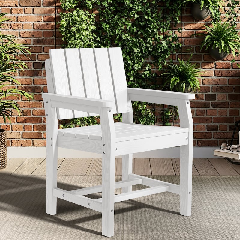 Plastic HDPE Indoor & Outdoor Dining Chair with 19.69in Wide Seat - N/A