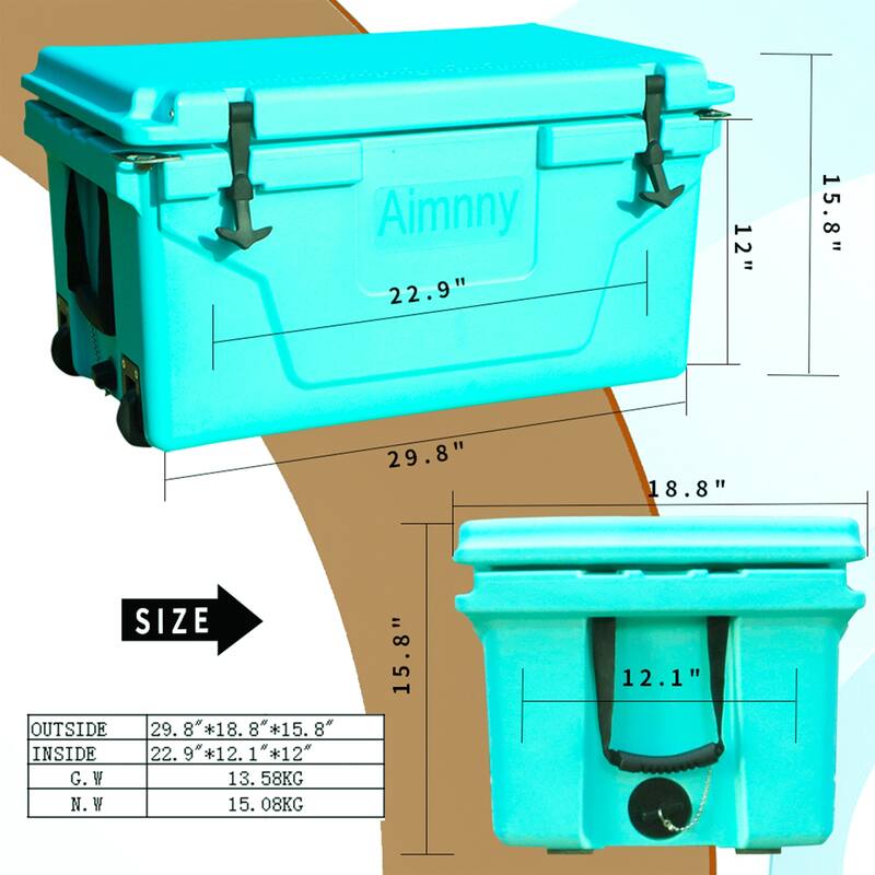 65 qt. Outdoor Portable Ice Chest Camping Cooler with Wheels