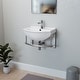 preview thumbnail 1 of 12, White Porcelain Wall Mounted Bathroom Sink with Faucet, Drain, Towel Bar and Overflow