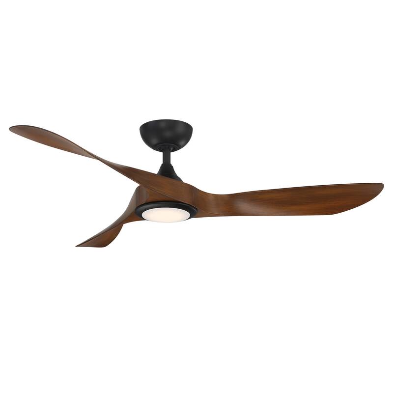 Swirl Indoor/Outdoor 3-Blade Smart Ceiling Fan 54in with 3000K LED and Remote Control. - 54