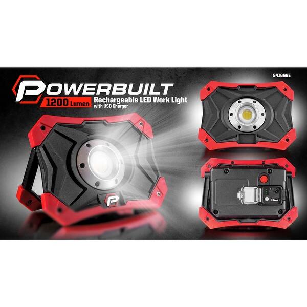 Shop Powerbuilt 1200 Lumen Led Shop Light Cordless Lithium Ion With Usb Outlet Overstock 18422913