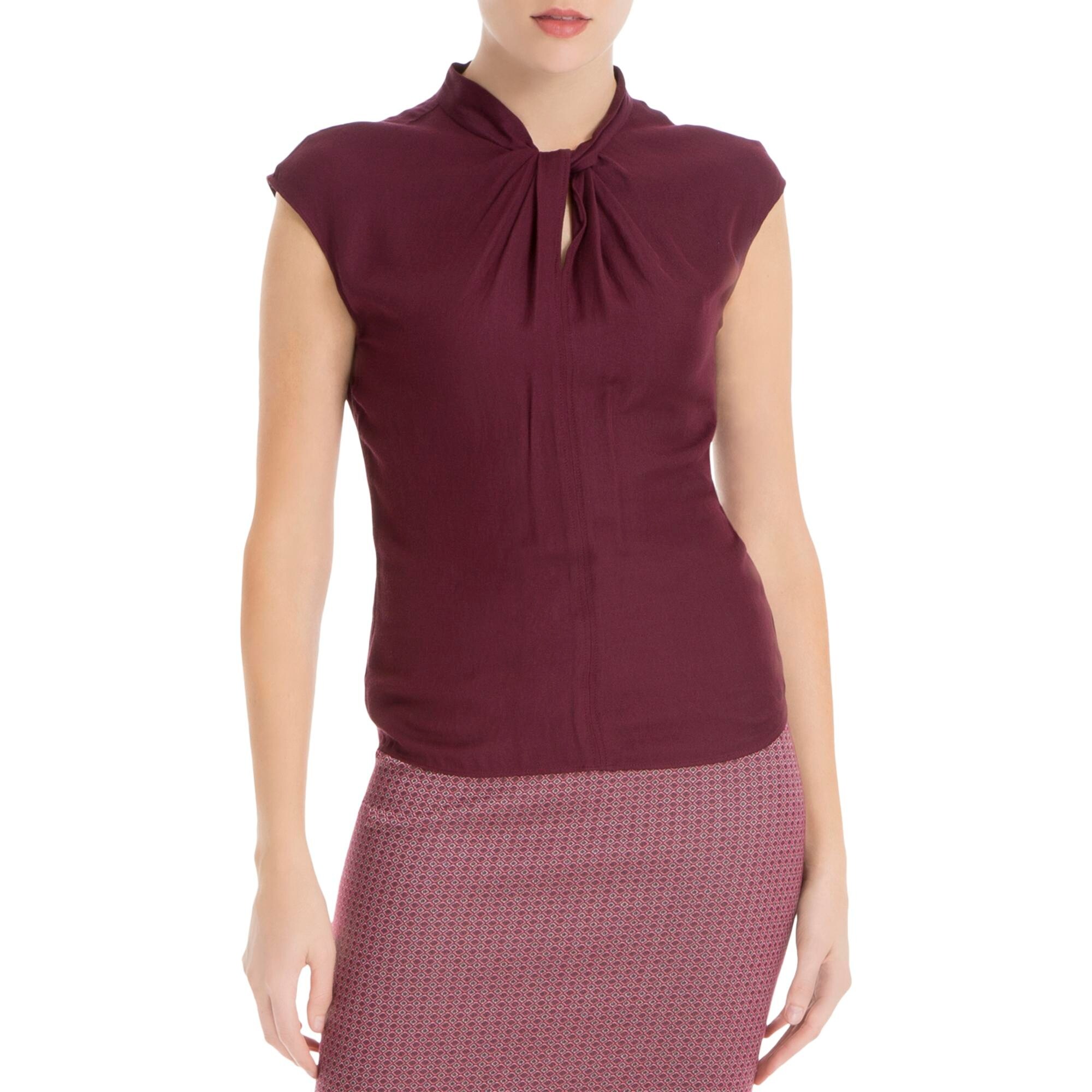 Shop Max Studio London Womens Roxanne Blouse Cap Sleeves Twisted
