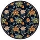preview thumbnail 53 of 54, SAFAVIEH Hand-Tufted Blossom Kierston Modern & Contemporary Wool Rug 6' Round - Navy/Green - Round
