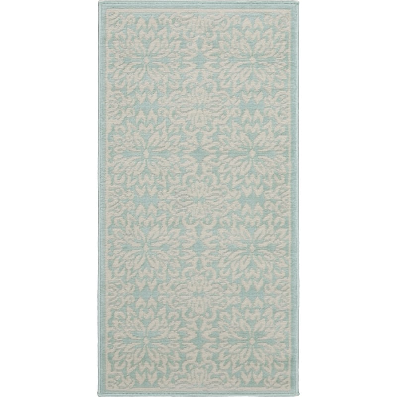 Nourison Jubilant Floral Medallion Area Rug - 2' x 4' - Aqua