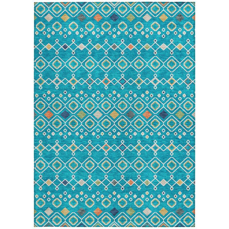 HomeRoots Geometric Modern Rectangle Outdoor Rug