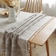 preview thumbnail 16 of 16, Enova Home High Quality Rectangle Cotton Linen Washable Tablecloth Stripe with Tassel for Home Party Wedding Dining Table