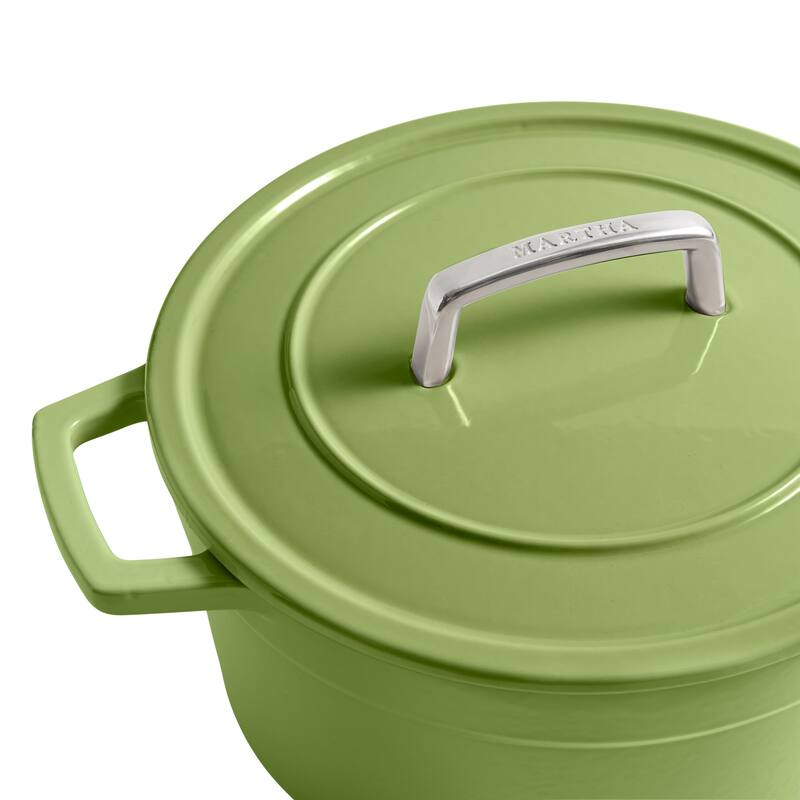 Martha by Martha Stewart 7 QT Enameled Cast Iron Dutch Oven w/Lid - Obsidian