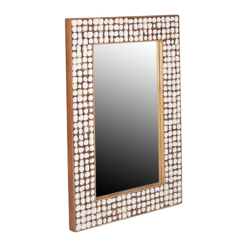 Milo Coconut Shell Rectangular Wall Mirror by East at Main