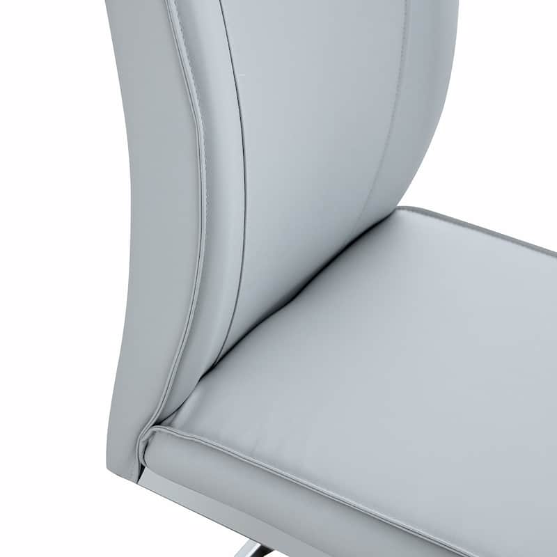 2PCS PU Meterial Dining Chairs With Metal Legs
