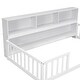 preview thumbnail 16 of 18, Twin Floor Bed with Bedside Bookcase,Shelves,Guardrails