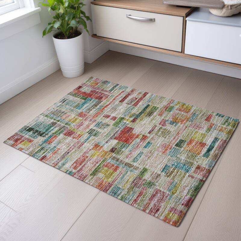Premium Washable Super Soft Vintage Contemporary Mayfield Rug - Paprika - 1'8" x 2'6"