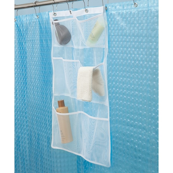 slide 2 of 10, Kenney 6-Pocket Hanging Mesh Shower Organization Caddy White