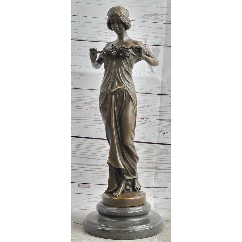 Nymph Of The Woods By Pittaluga - Young Woman Handmade Bronze Female Figure Art