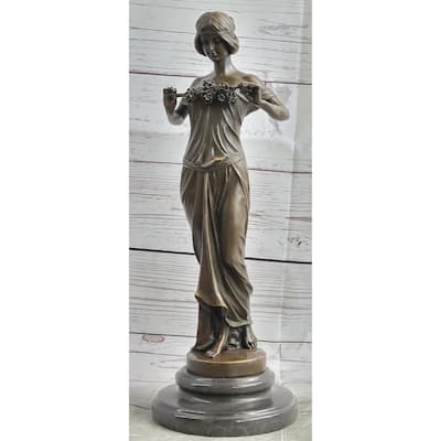 Nymph Of The Woods By Pittaluga - Young Woman Handmade Bronze Female Figure Art