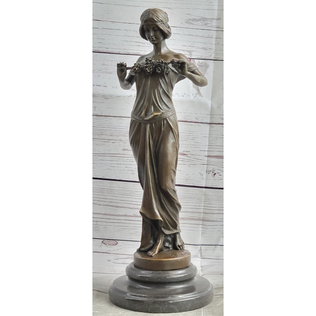 Nymph Of The Woods By Pittaluga - Young Woman Handmade Bronze Female Figure Art