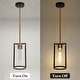preview thumbnail 9 of 17, LALUZ Modern 1-Light Black Gold Kitchen Island Pendant Light with Clear Glass for Dining Room