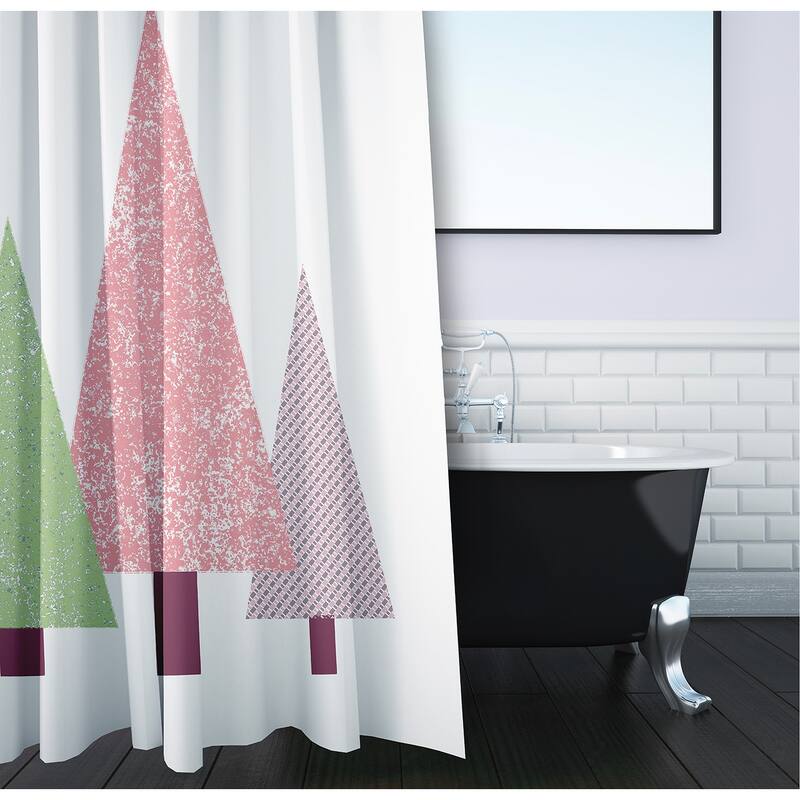 Triangle Trees Shower Curtain