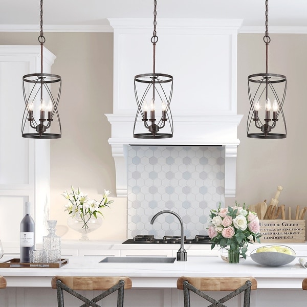 Carbon Loft Ghaffari Modern Rustic 3 light Kitchen Island Pendant