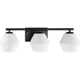 Copeland Collection Three-Light Matte Black Mid-Century Modern Vanity Light - 24 in x 7 in x 7.5 in