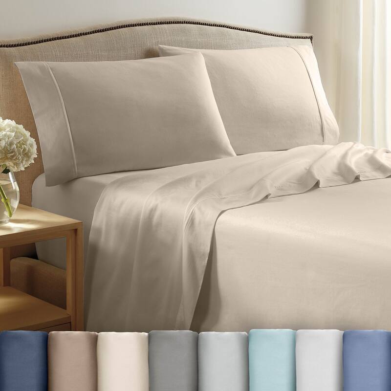 Martex 400 Thread Count Solid Sateen Cotton Sheet Set