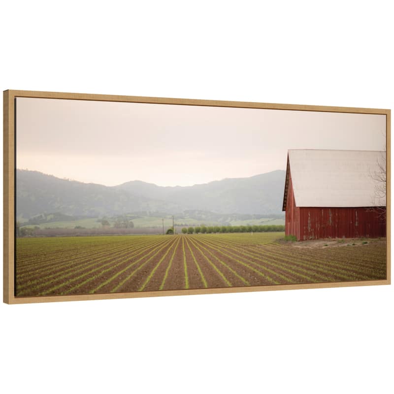 Kate and Laurel Sylvie Farm Life Framed Canvas by Crystal Lynn Collins - 40x18 - Natural
