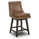 preview thumbnail 135 of 216, Luca Counter Height Swivel Barstool Single - Saddle Brown-Faux Leather - Counter Height