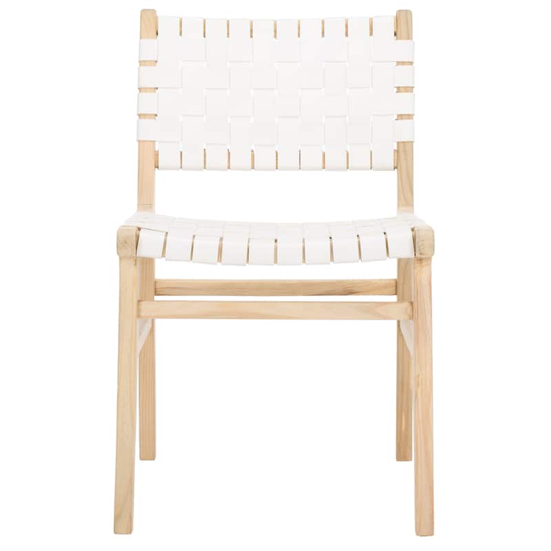 SAFAVIEH Home Taika 18-inch Woven Leather Dining Chair [SET of 2] - 20Wx22Dx33H