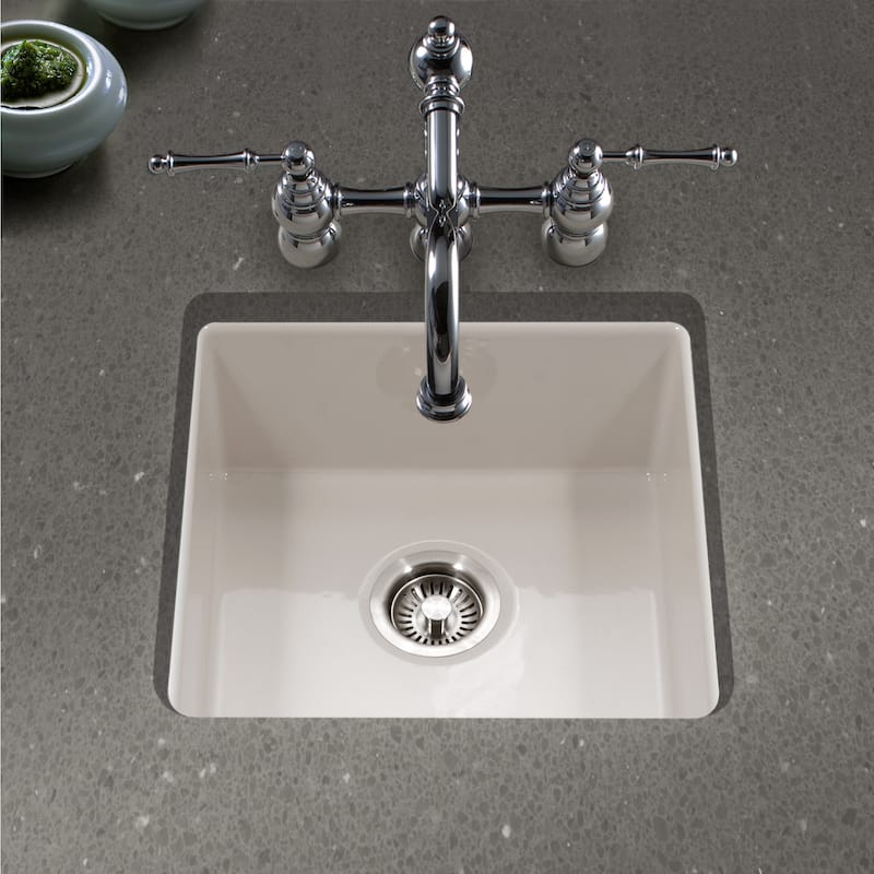 Houzer PTB-2020 Platus 19-1/8" Undermount Single Basin Fireclay Bar