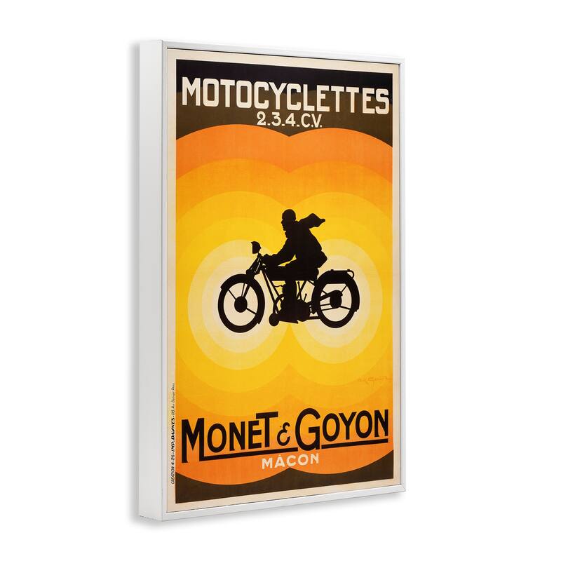 Stupell Vintage Motorcycle Advertisement Framed Giclee Art Design By Marcus Jules
