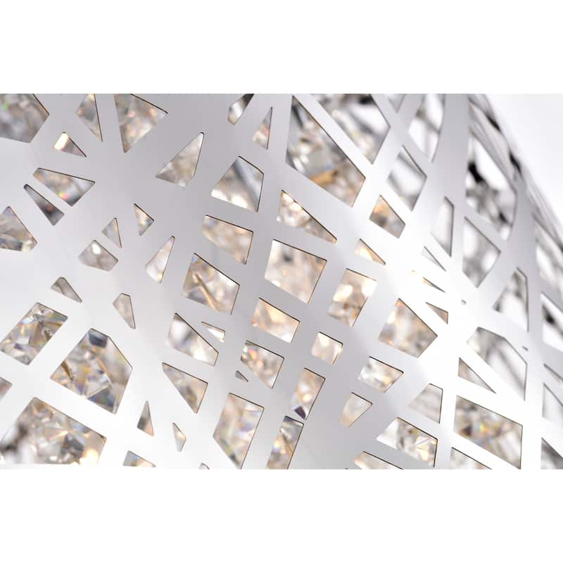Braydon Chrome 4-Light Metal Drum Flush Mount