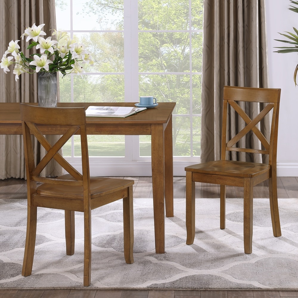 Vintage X Back Wood Cross Back Dining Chairs