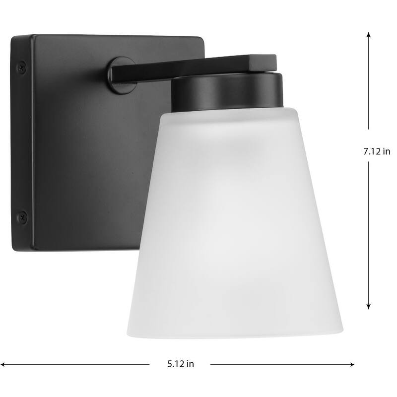 Tanner Collection One-Light Matte Black Transitional Vanity Light - 5.12 in x 6.75 in x 7.12 in
