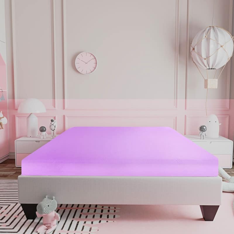 Doze 6 in. Firm Gel Memory Foam Bed in a Box Mattress with Aloe Vera Cover - Pink - Full