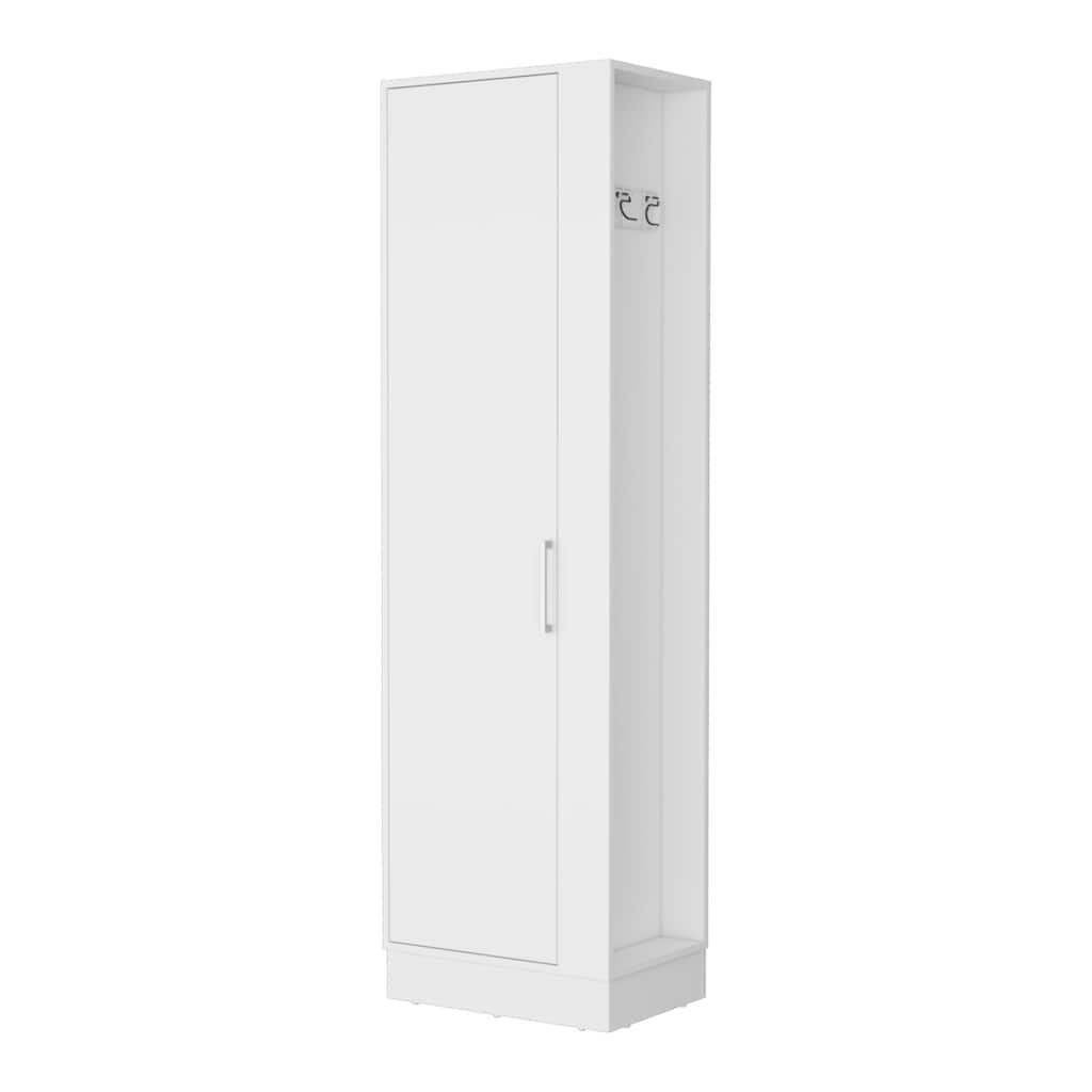 HomeRoots 21" White Accent Cabinet With Six Shelves - 21.10 in. x 72.30 in. x 14.80 in.