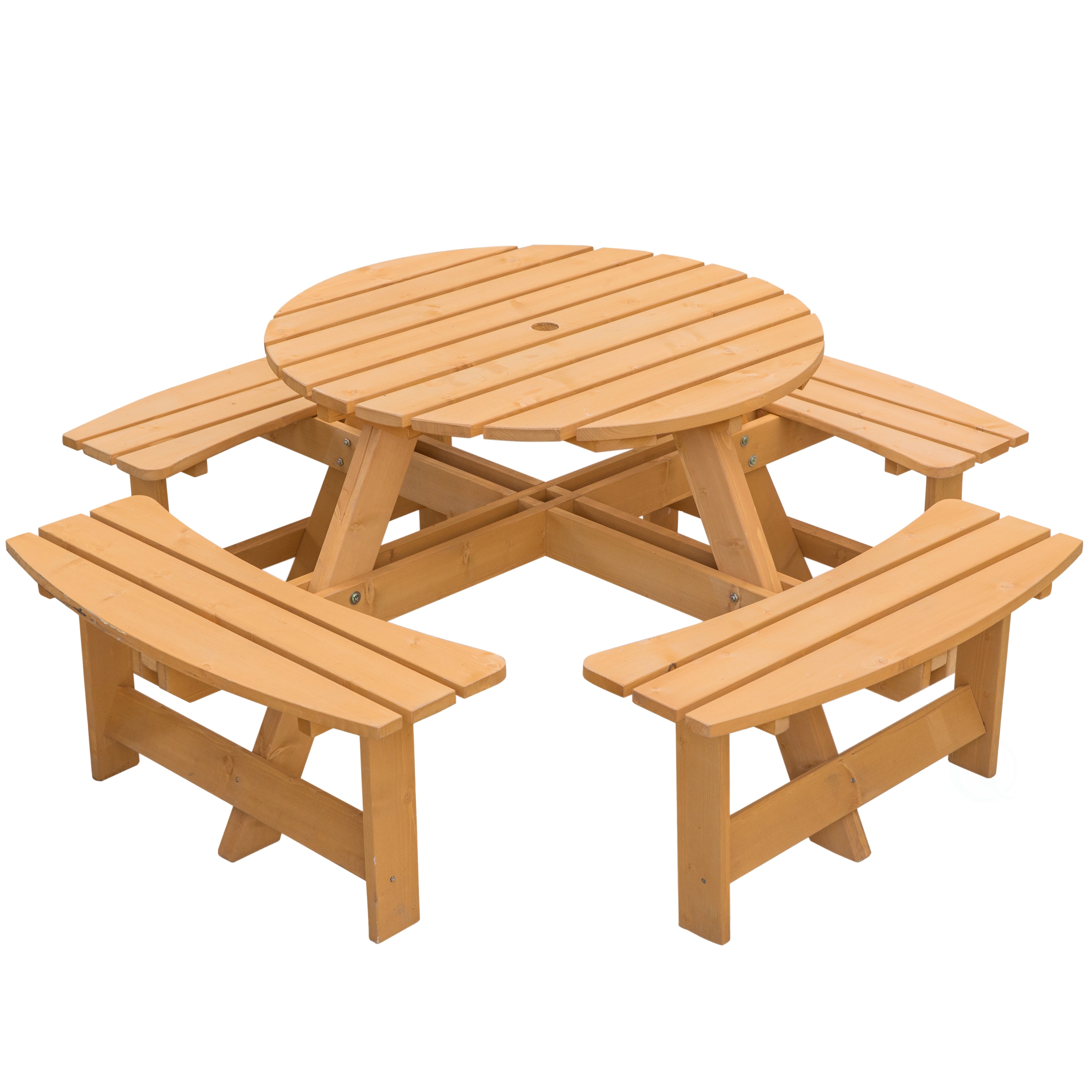 Wooden garden table and benches best sale