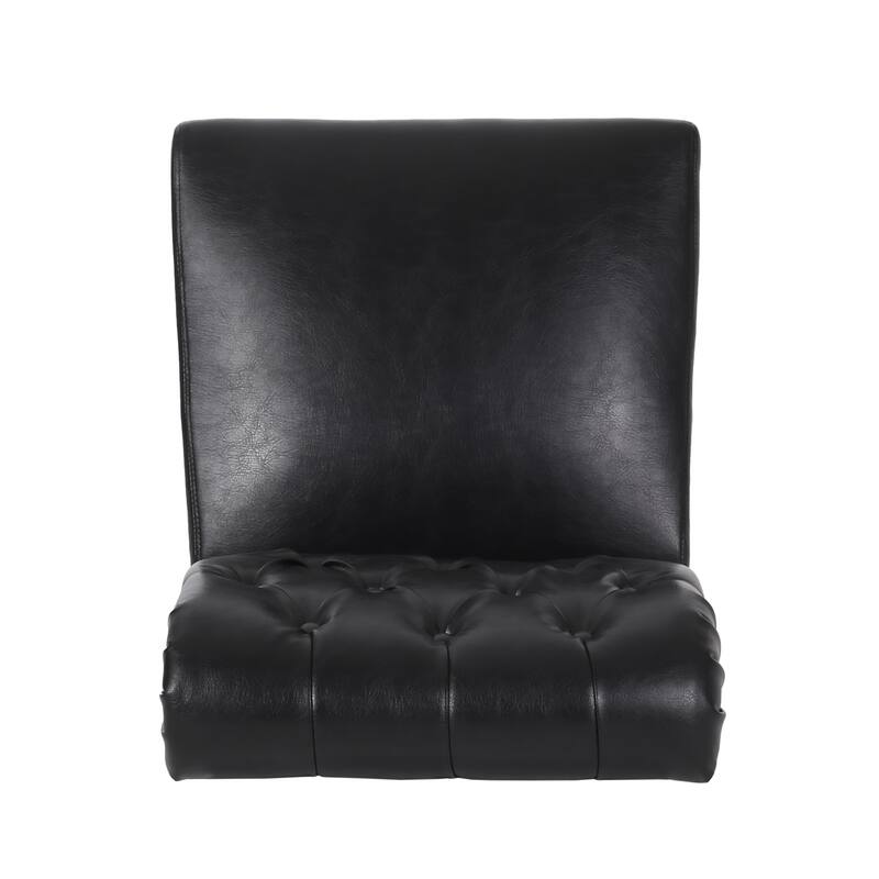 Modern Set of 2 Dining Chairs with Tufted Diamond-Stitched Backrest, Padded Seat, Solid Wood Legs for Dining Room, Living Room
