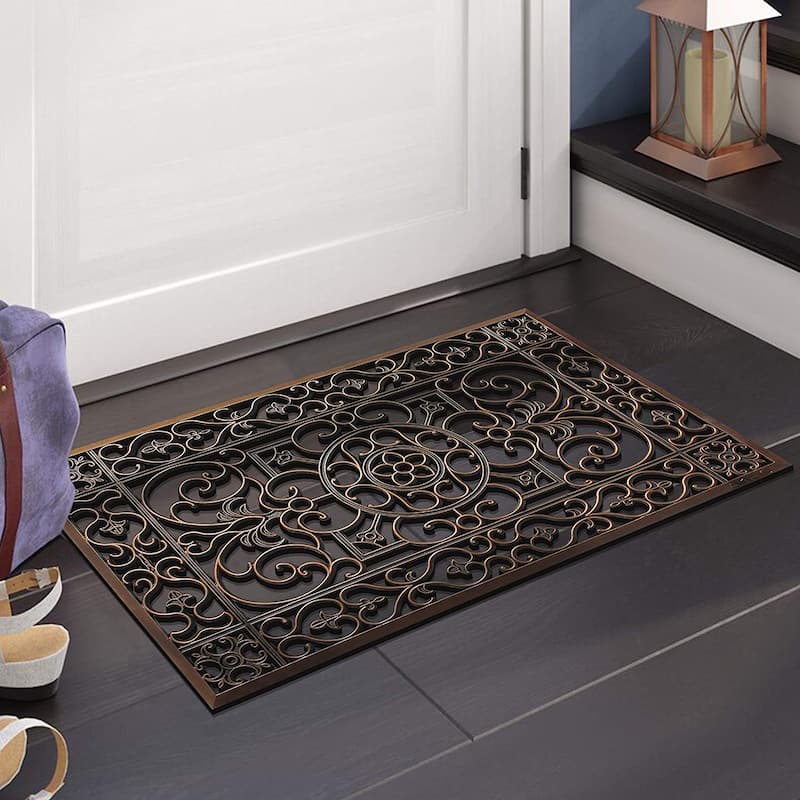 A1HC Natural Coir and Rubber Modern Indoor/Outdoor Grill Doormat
