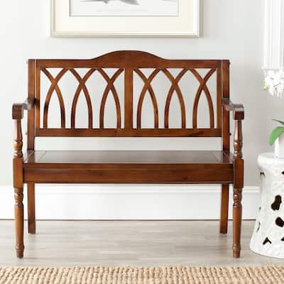 SAFAVIEH Benjamin Dark Walnut Finish Bench - 40" x 19.7" x 36"