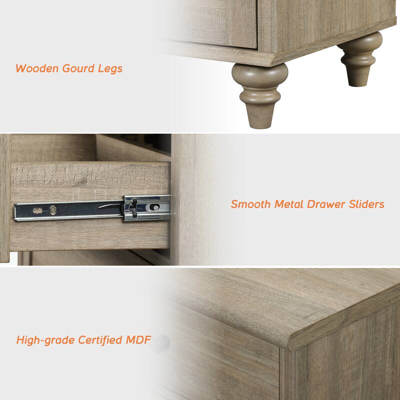 Farmhouse TV Stand for 75 inch TV, TV Console with Storage