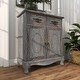 preview thumbnail 7 of 23, Gray Wood Intricately Carved Vintage Cabinet