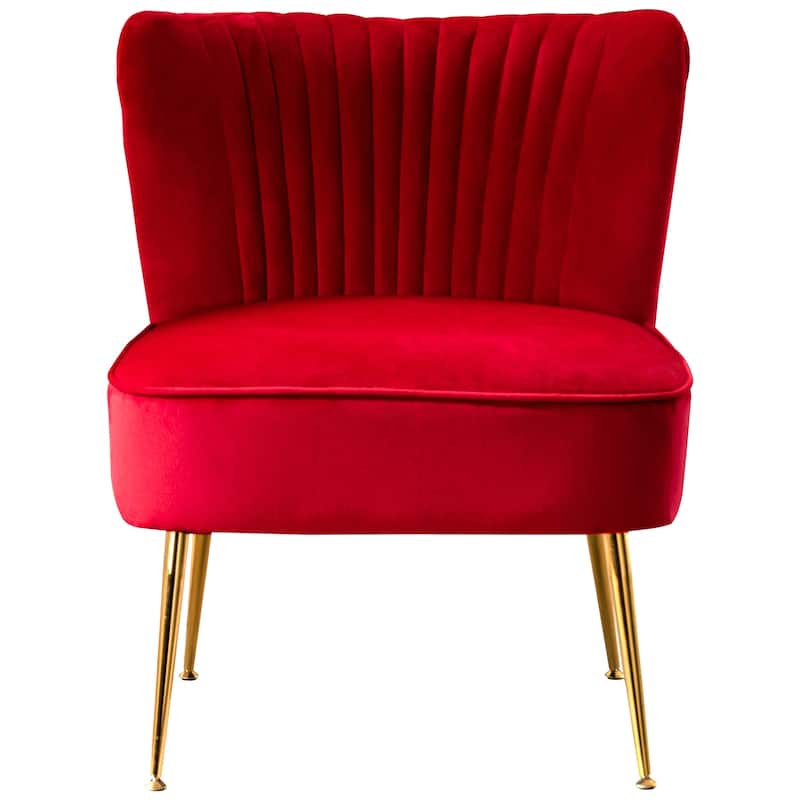 Farrah Upholstered Velvet Polyester Living Room Set With 25 inch Accent Chairs (3-Piece)